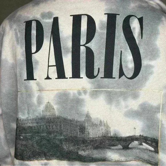 Public Library Paris graphic pullover fleece cropped sweatshirt Size Small Women - Picture 3 of 6